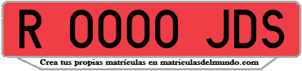 Ejemplo matrícula de remolque de España serie JDS