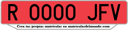 Ejemplo matrícula de remolque de España serie JFV