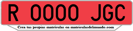 Ejemplo matrícula de remolque de España serie JGC