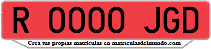 Ejemplo matrícula de remolque de España serie JGD