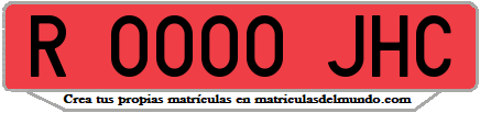 Ejemplo matrícula de remolque de España serie JHC