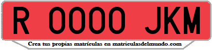 Ejemplo matrícula de remolque de España serie JKM