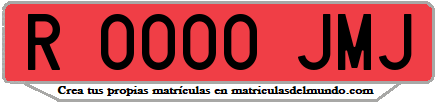 Ejemplo matrícula de remolque de España serie JMJ
