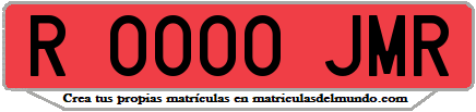 Ejemplo matrícula de remolque de España serie JMR