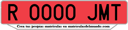 Ejemplo matrícula de remolque de España serie JMT