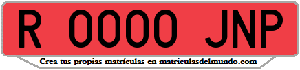 Ejemplo matrícula de remolque de España serie JNP