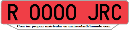 Ejemplo matrícula de remolque de España serie JRC