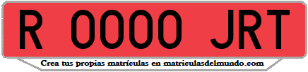Ejemplo matrícula de remolque de España serie JRT