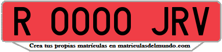 Ejemplo matrícula de remolque de España serie JRV