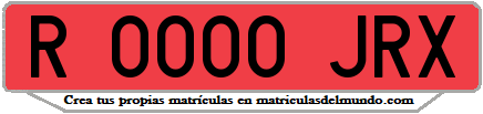 Ejemplo matrícula de remolque de España serie JRX