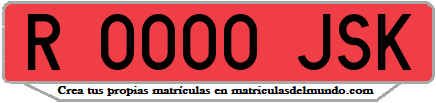 Ejemplo matrícula de remolque de España serie JSK