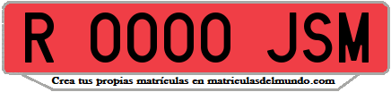Ejemplo matrícula de remolque de España serie JSM