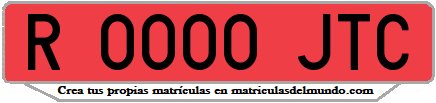 Ejemplo matrícula de remolque de España serie JTC