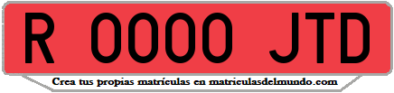 Ejemplo matrícula de remolque de España serie JTD