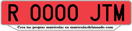 Ejemplo matrícula de remolque de España serie JTM
