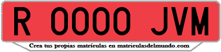 Ejemplo matrícula de remolque de España serie JVM