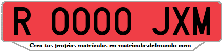 Ejemplo matrícula de remolque de España serie JXM