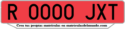 Ejemplo matrícula de remolque de España serie JXT