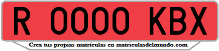 Ejemplo matrícula de remolque de España serie KBX