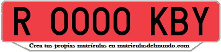 Ejemplo matrícula de remolque de España serie KBY
