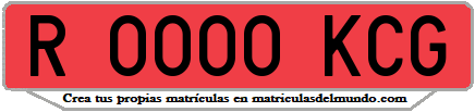 Ejemplo matrícula de remolque de España serie KCG