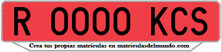 Ejemplo matrícula de remolque de España serie KCS