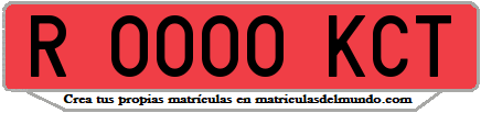 Ejemplo matrícula de remolque de España serie KCT