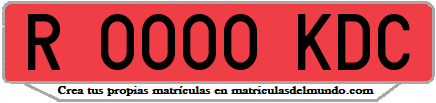 Ejemplo matrícula de remolque de España serie KDC