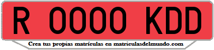 Ejemplo matrícula de remolque de España serie KDD