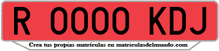 Ejemplo matrícula de remolque de España serie KDJ