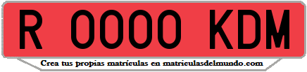 Ejemplo matrícula de remolque de España serie KDM