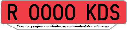 Ejemplo matrícula de remolque de España serie KDS