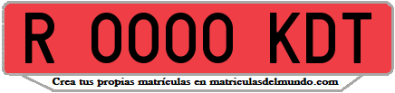 Ejemplo matrícula de remolque de España serie KDT