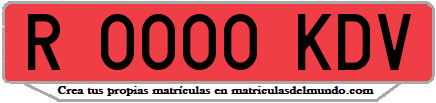 Ejemplo matrícula de remolque de España serie KDV