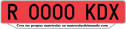 Ejemplo matrícula de remolque de España serie KDX
