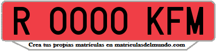 Ejemplo matrícula de remolque de España serie KFM