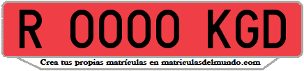 Ejemplo matrícula de remolque de España serie KGD
