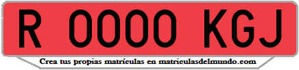 Ejemplo matrícula de remolque de España serie KGJ