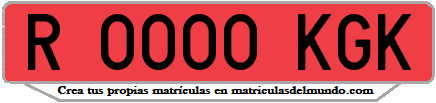 Ejemplo matrícula de remolque de España serie KGK
