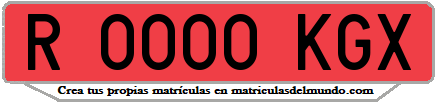 Ejemplo matrícula de remolque de España serie KGX