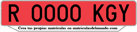 Ejemplo matrícula de remolque de España serie KGY