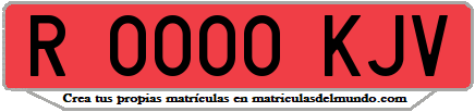 Ejemplo matrícula de remolque de España serie KJV