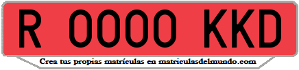 Ejemplo matrícula de remolque de España serie KKD