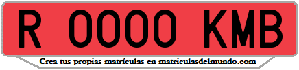 Ejemplo matrícula de remolque de España serie KMB