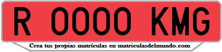 Ejemplo matrícula de remolque de España serie KMG
