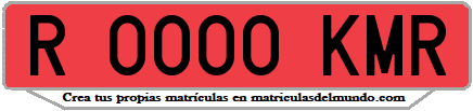 Ejemplo matrícula de remolque de España serie KMR