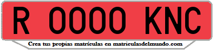 Ejemplo matrícula de remolque de España serie KNC