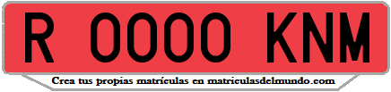 Ejemplo matrícula de remolque de España serie KNM