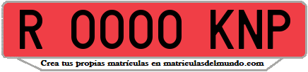 Ejemplo matrícula de remolque de España serie KNP