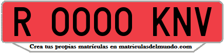 Ejemplo matrícula de remolque de España serie KNV